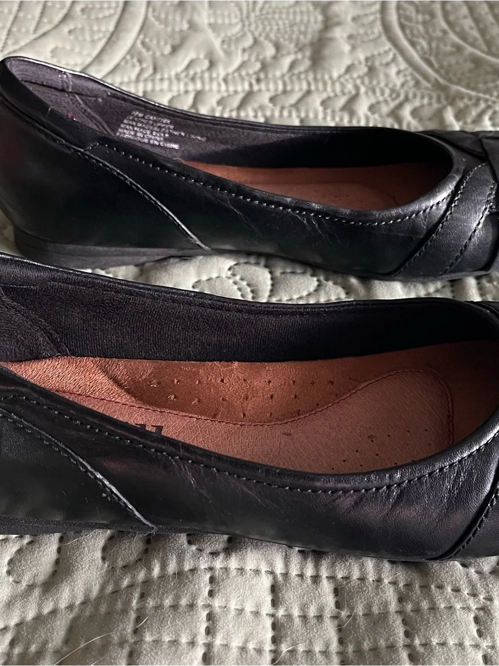 Cobb Hill by New Balance Black Leather Slip-On Flats, Size 7.5